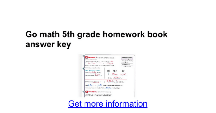 Go math lesson 6.4 answer key homework