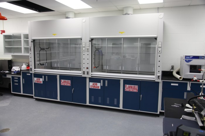 Fume hoods labeled laboratory ventilation fumes ventilated