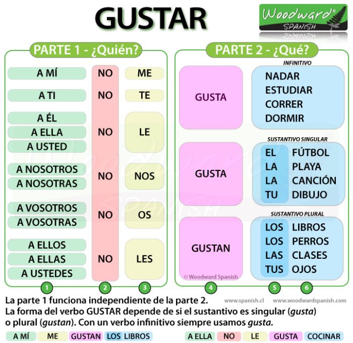 Gramatica a the verb gustar answers