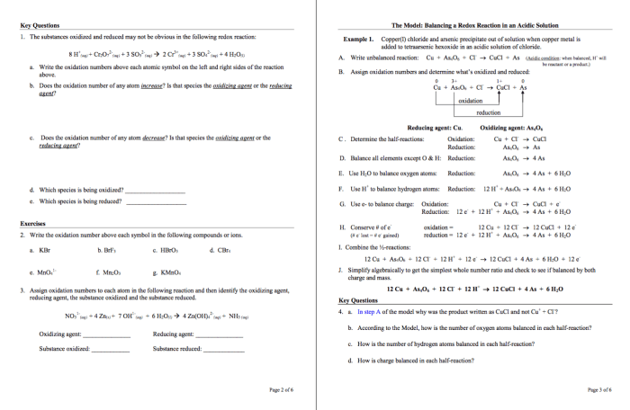 Oxidation numbers worksheet and answers