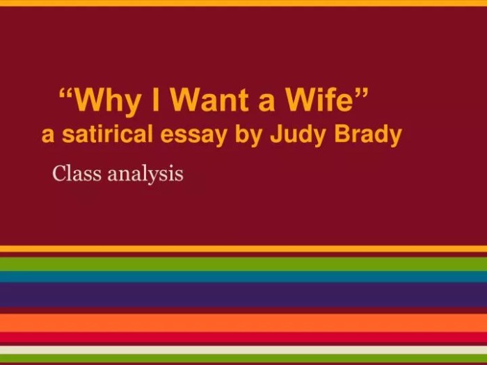 Why i want a wife judy brady analysis