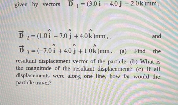 A particle undergoes three consecutive displacements