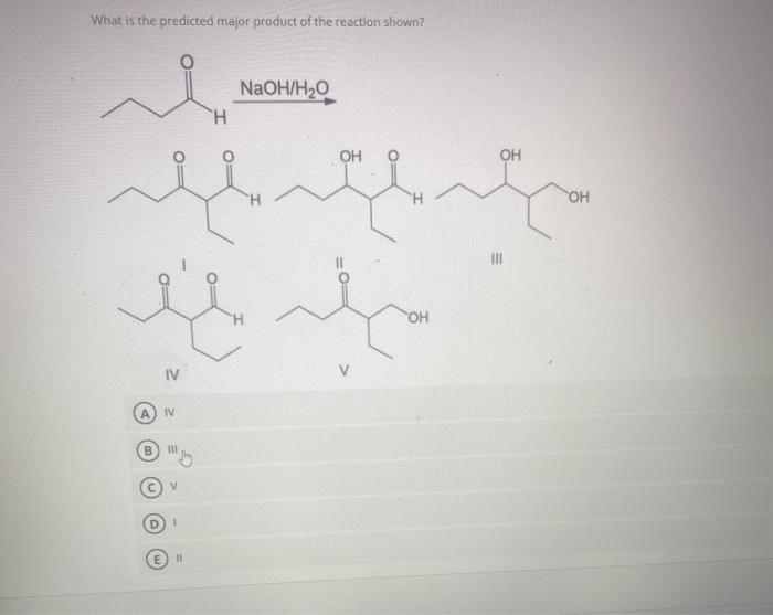 What is the predicted major product of the reaction shown